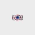 Ruby Mist Halo Ring - Monis Anas Jewellers