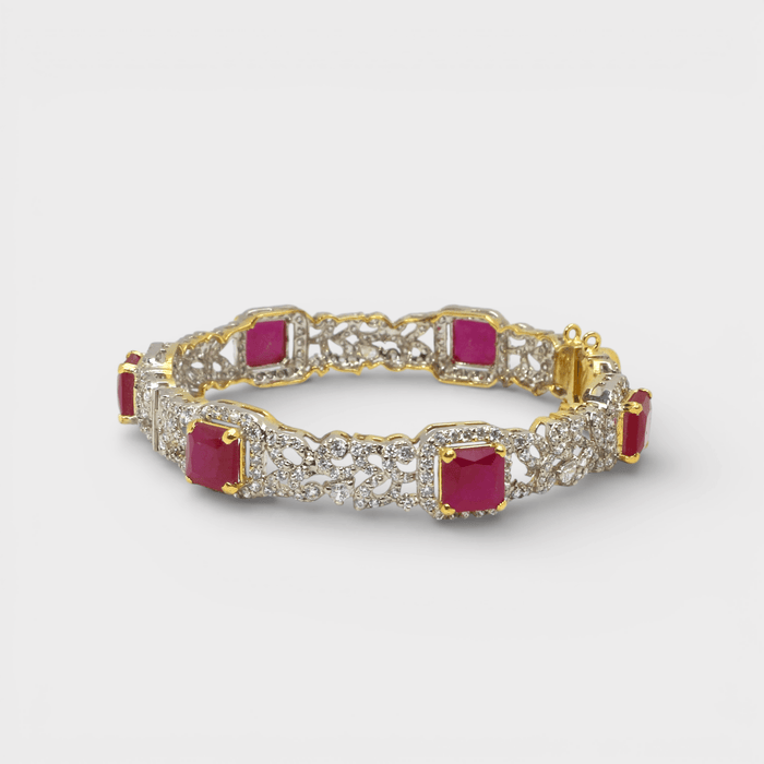 Ruby Openwork Bangle Bracelet - Monis Anas Jewellers