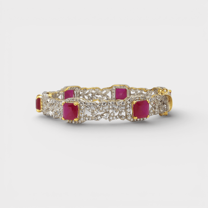 Ruby Openwork Bangle Bracelet - Monis Anas Jewellers