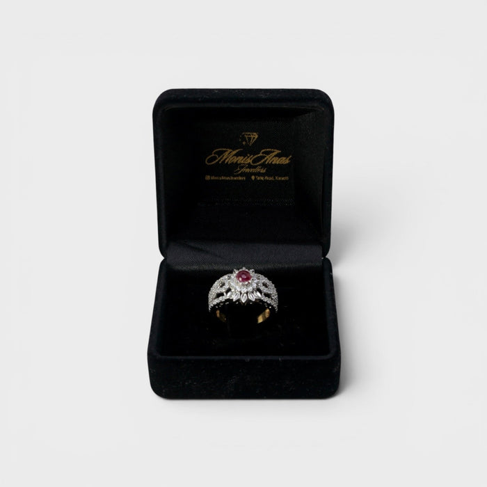 Ruby Petal Bloom Ring - Monis Anas Jewellers