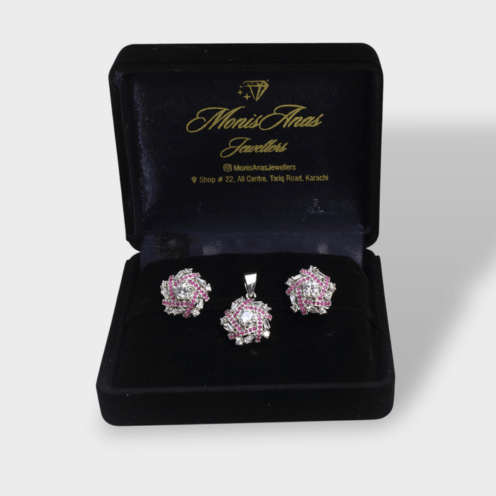 Ruby Royale Cluster Set - Monis Anas Jewellers