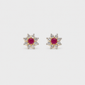 Ruby Starburst Studs - Monis Anas Jewellers