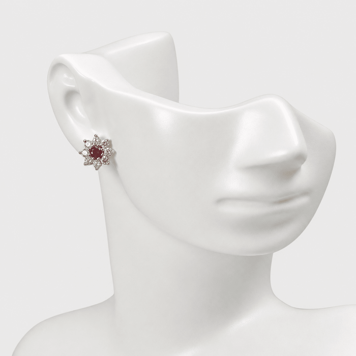 Ruby Starburst Studs - Monis Anas Jewellers