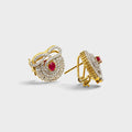 Ruby Vortex Studs - Monis Anas Jewellers