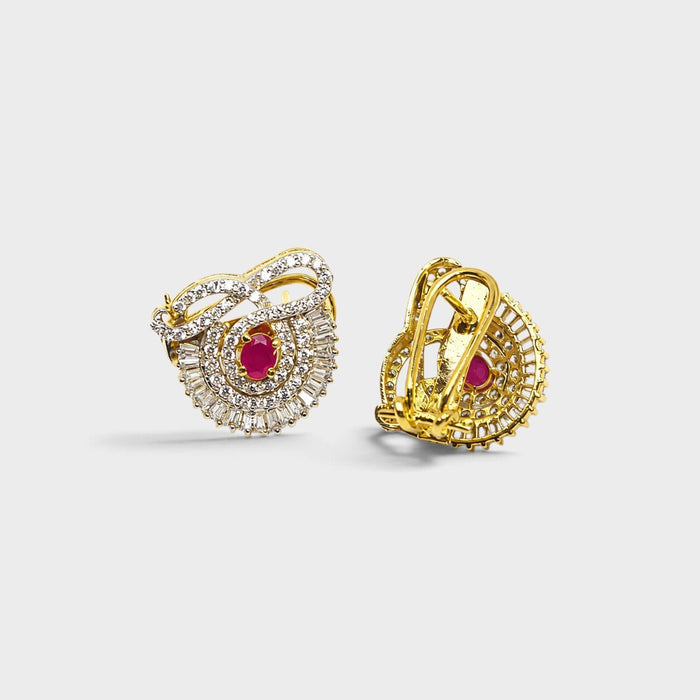 Ruby Vortex Studs - Monis Anas Jewellers