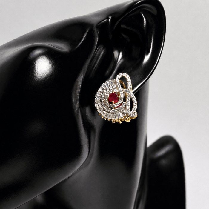 Ruby Vortex Studs - Monis Anas Jewellers