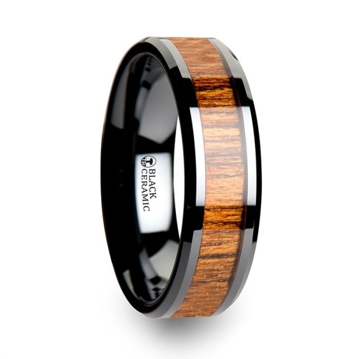 SAGON Black Ceramic men's wedding band, image 1