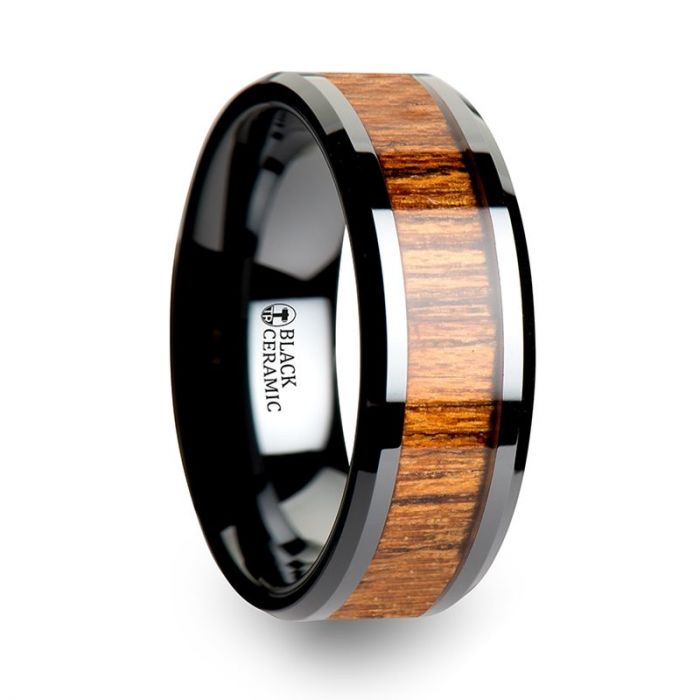 SAGON Black Ceramic men's wedding band, image 3