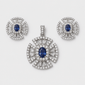 Sapphire Crest Set - Monis Anas Jewellers