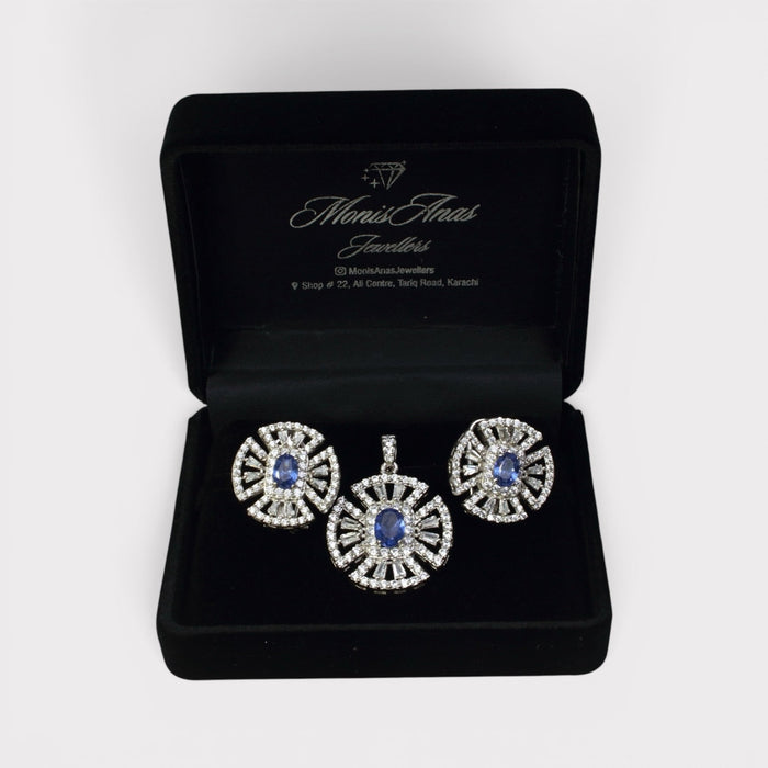 Sapphire Crest Set - Monis Anas Jewellers