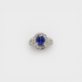 Sapphire Starburst Halo Ring - Monis Anas Jewellers