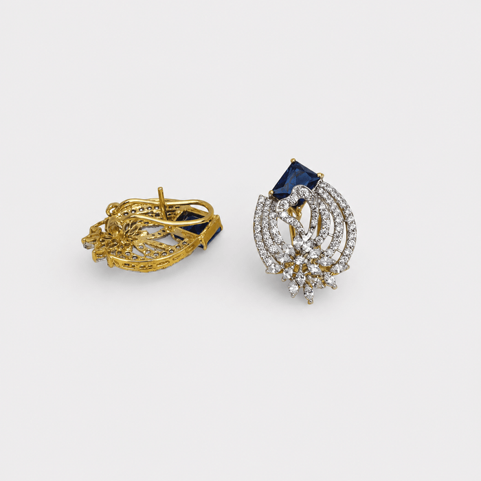 Sapphire Swan Studs - Monis Anas Jewellers