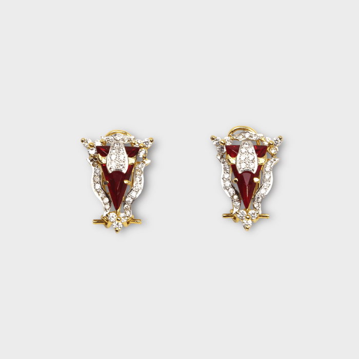 Scarlet Phoenix Studs - Monis Anas Jewellers