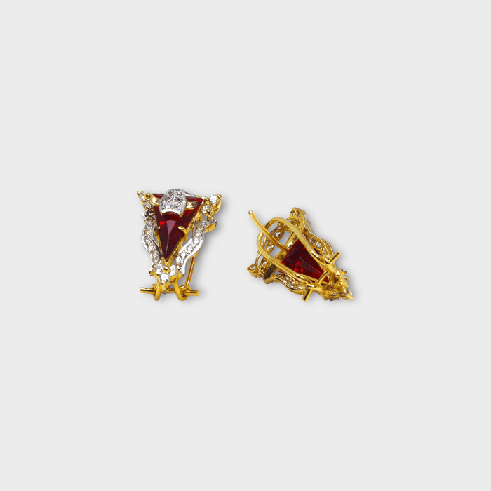 Scarlet Phoenix Studs - Monis Anas Jewellers
