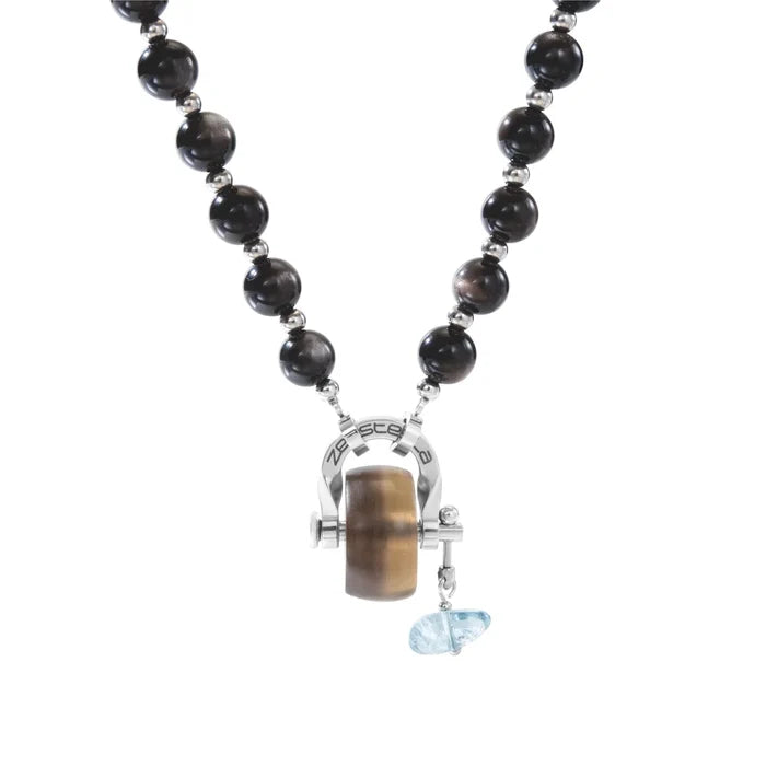 Scorpio Obsidian & Smoky Quartz Necklace