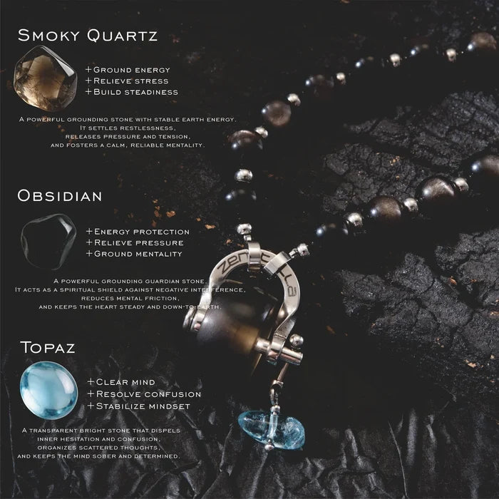 Scorpio Obsidian & Smoky Quartz Necklace