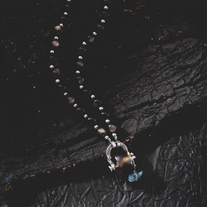 Scorpio Obsidian & Smoky Quartz Necklace