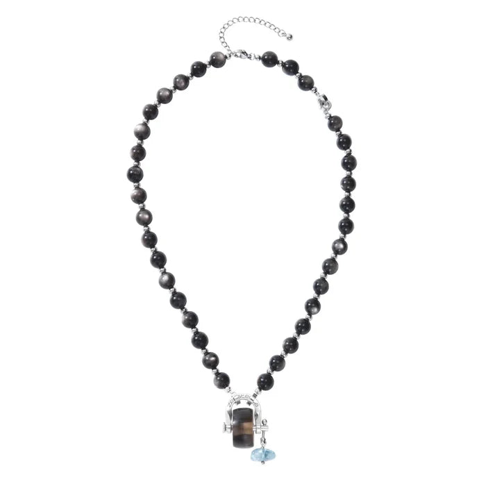 Scorpio Obsidian & Smoky Quartz Necklace