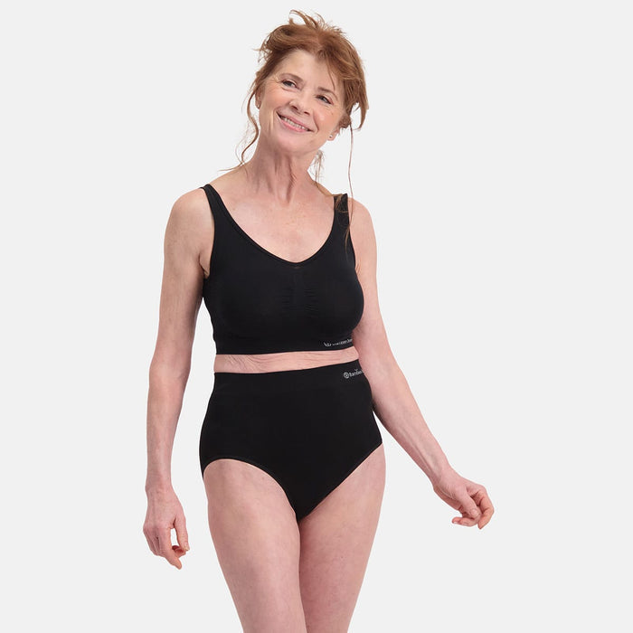 Bamboo Basics - Seamless Extra High Briefs Amy  - Zwart