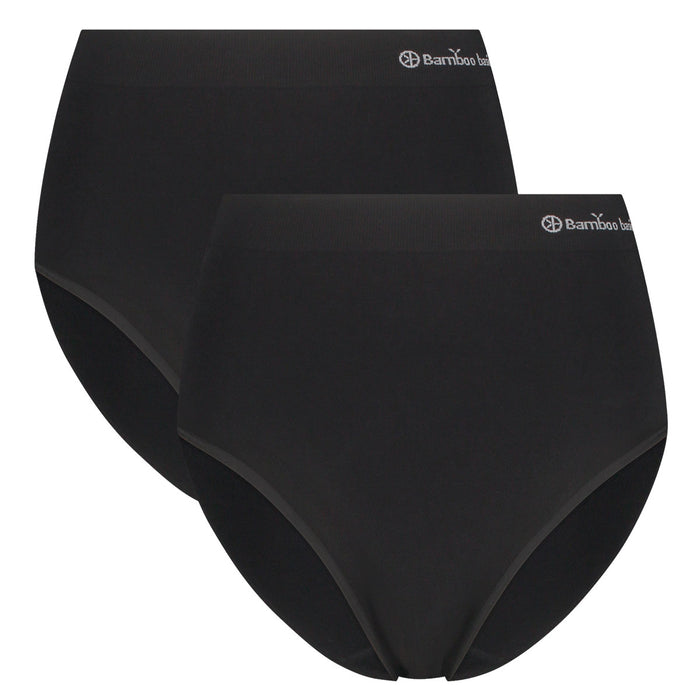 Bamboo Basics Seamless Extra High Briefs Amy  - Zwart - pack shot