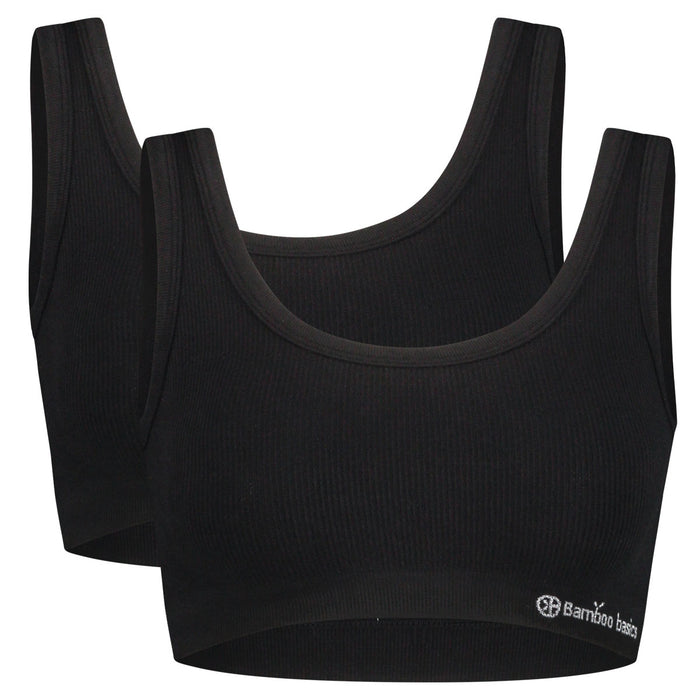 Bamboo Basics Seamless Rib Bra Ruby  - Zwart - pack shot