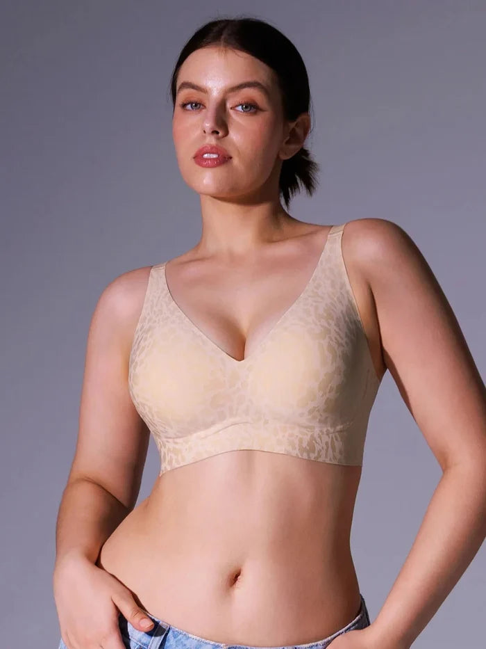 Popilush® Seamless Wireless Leopard Contour Support Bra