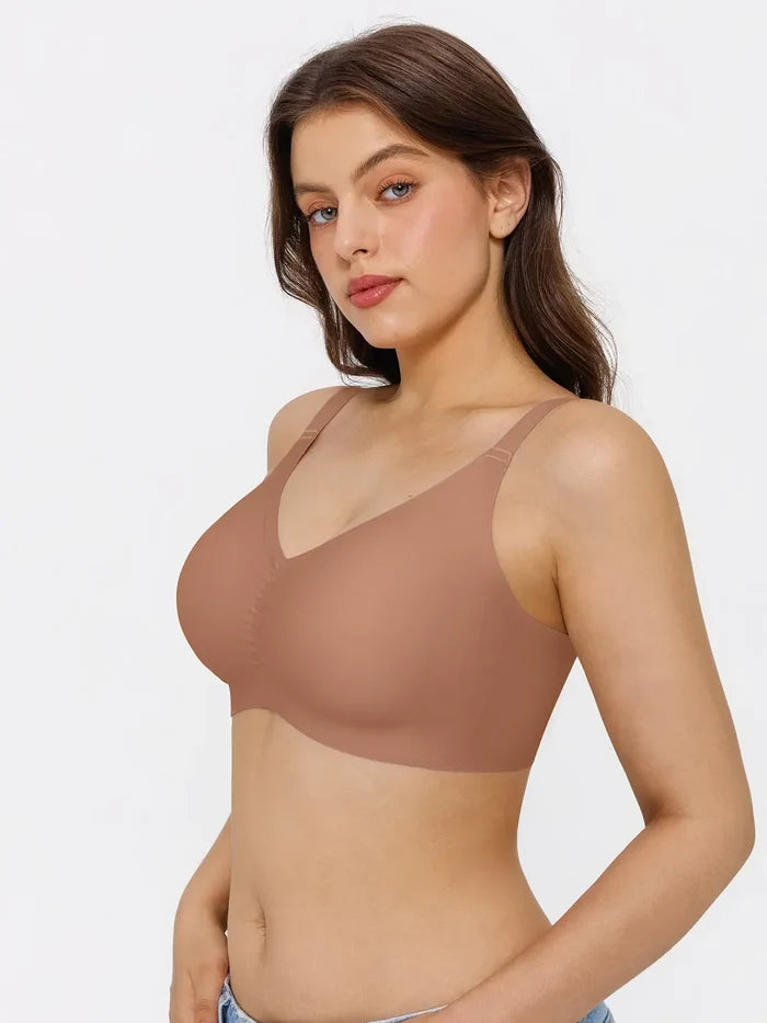 Popilush® Seamless Wireless Ruched Comfort Minimizer Bra