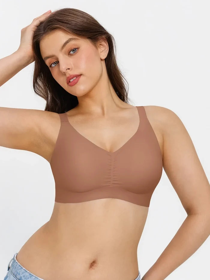 Popilush® Seamless Wireless Ruched Comfort Minimizer Bra