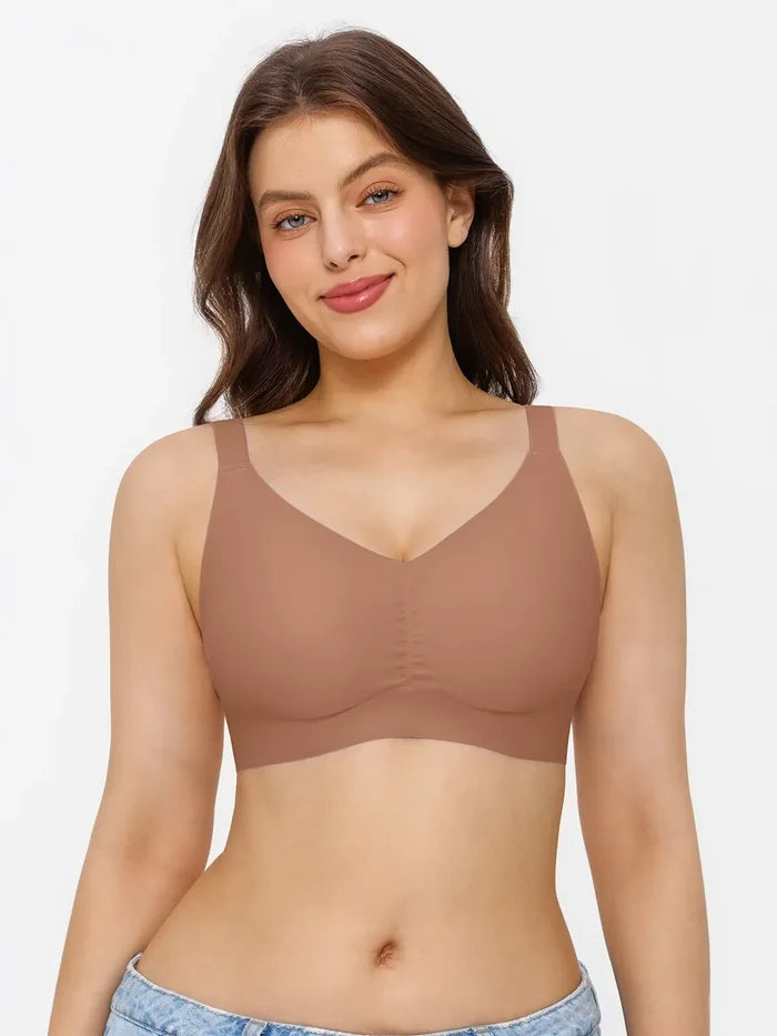 Popilush® Seamless Wireless Ruched Comfort Minimizer Bra