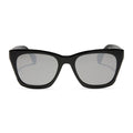 diff eyewear sean square sunglasses with a black frame and grey mirrored lenses front view