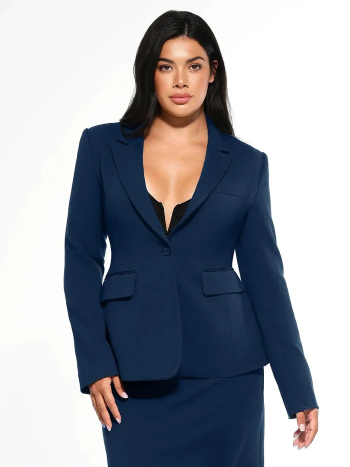 Popilush® Blue / XS Shape-Sculpting Fitted Jacket