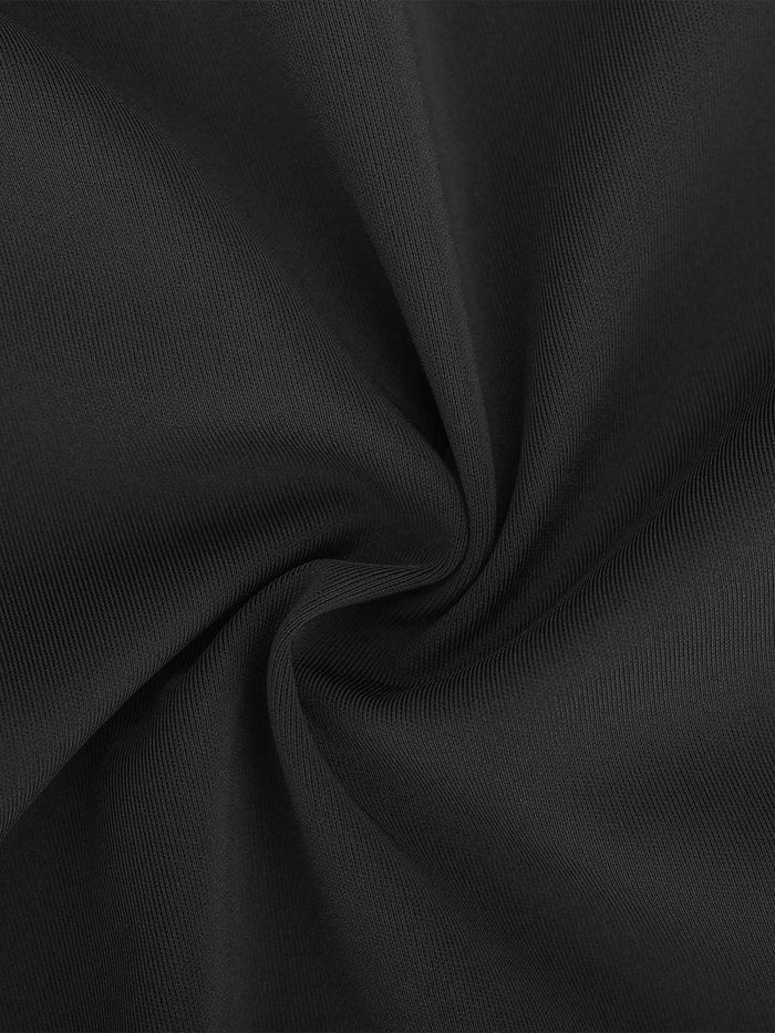 Close-up black dress fabric detail, showcasing texture from Popilush® shapewear mini dress