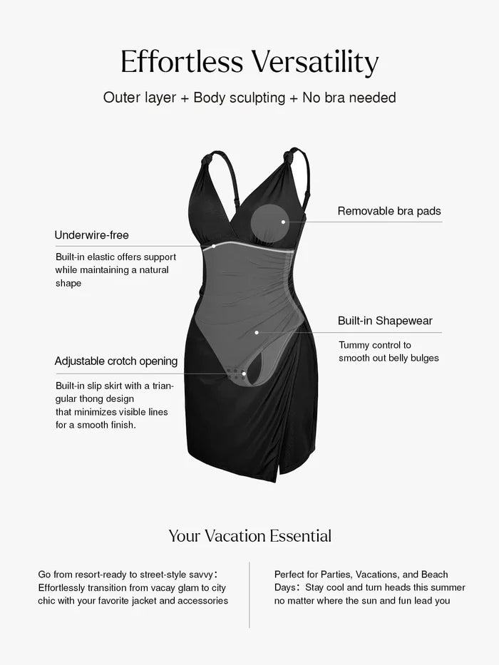 Popilush® Shapewear Sculpting Side Slit Mini Dress