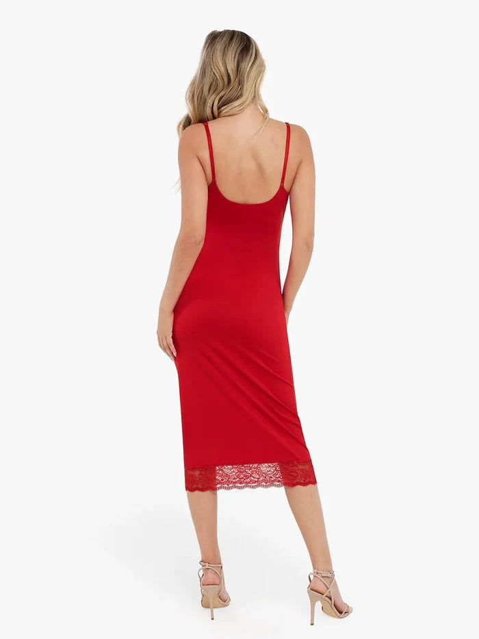 Popilush® Shapewear Tummy Control Lace Inset Midi Dress