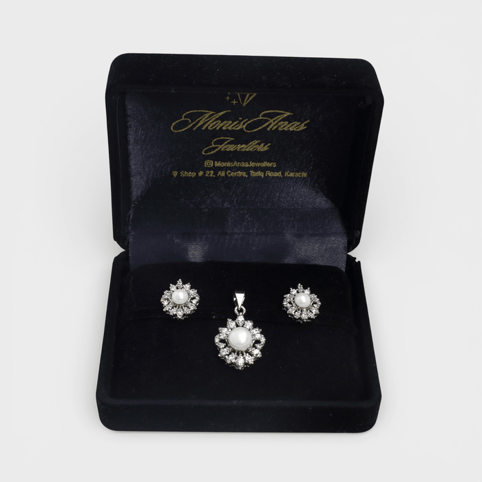 Silver Daisy Set - Monis Anas Jewellers