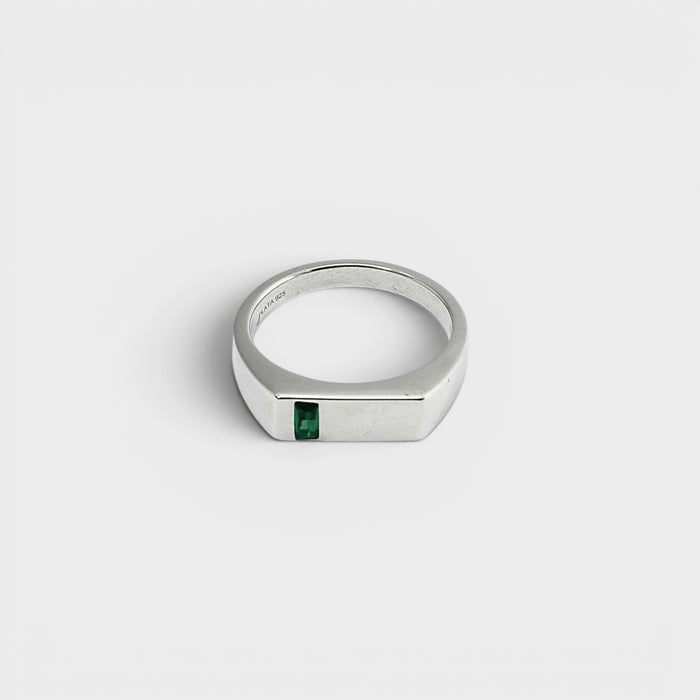 Silver Emerald Ring - Monis Anas Jewellers