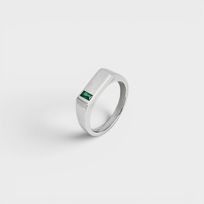 Silver Emerald Ring - Monis Anas Jewellers