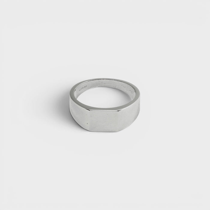 Silver Flat Signet Ring - Monis Anas Jewellers