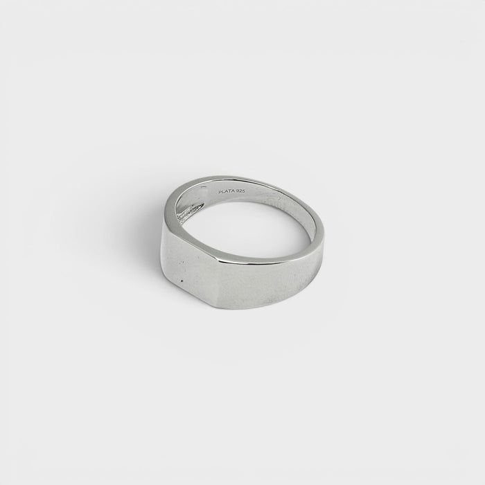 Silver Flat Signet Ring - Monis Anas Jewellers