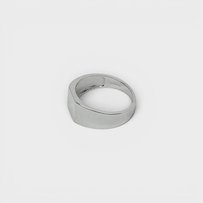 Silver Flat Signet Ring - Monis Anas Jewellers
