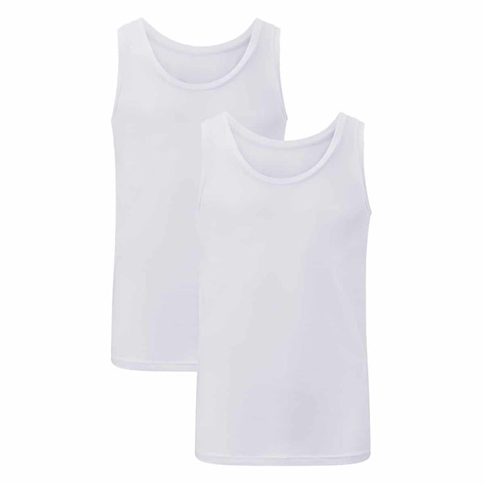 Bamboo Basics Singlet Stef  - Wit - pack shot