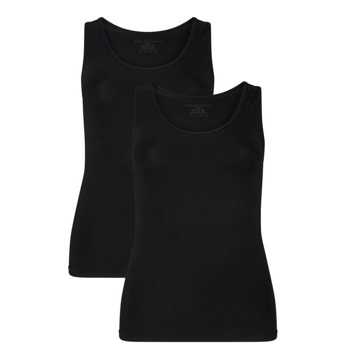 Bamboo Basics Singlets Anna  - Zwart - pack shot