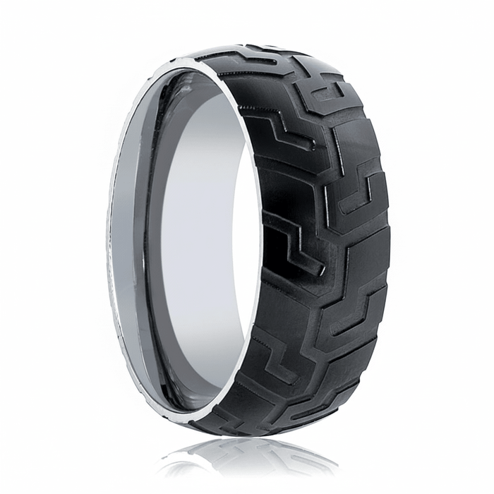 SLAYER — hero shot — men's tungsten carbide wedding ring | Aydins Jewelry