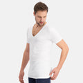 Slimfit T-Shirts Vigo Diepe V-hals - Wit