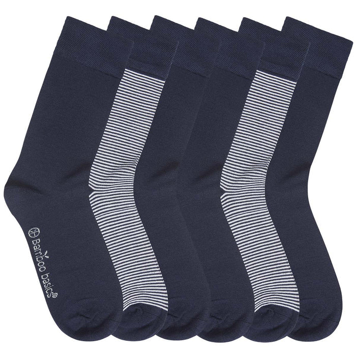 Bamboo Basics - Sokken Beau  - Navy en Navy Gestreept - pack shot
