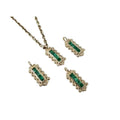 Solid 14k Gold Emerald Charm, Elegant Green Gemstone