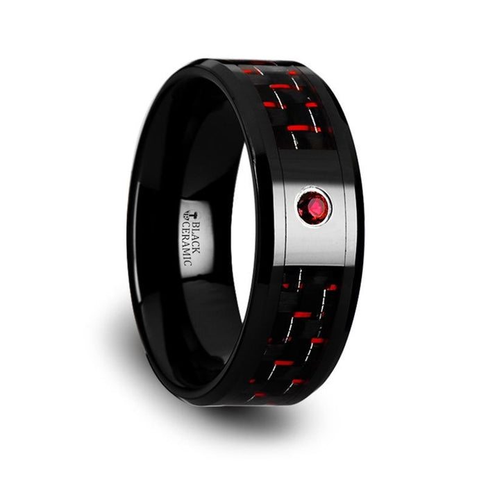 SORRELL Black Ceramic men's wedding band, image 1