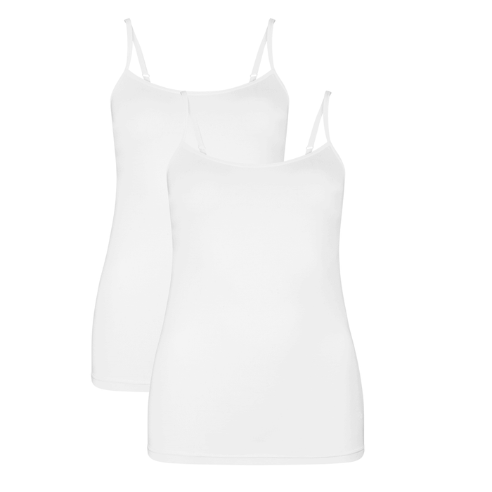 Bamboo Basics Spaghetti Tops Vera  - Wit - pack shot