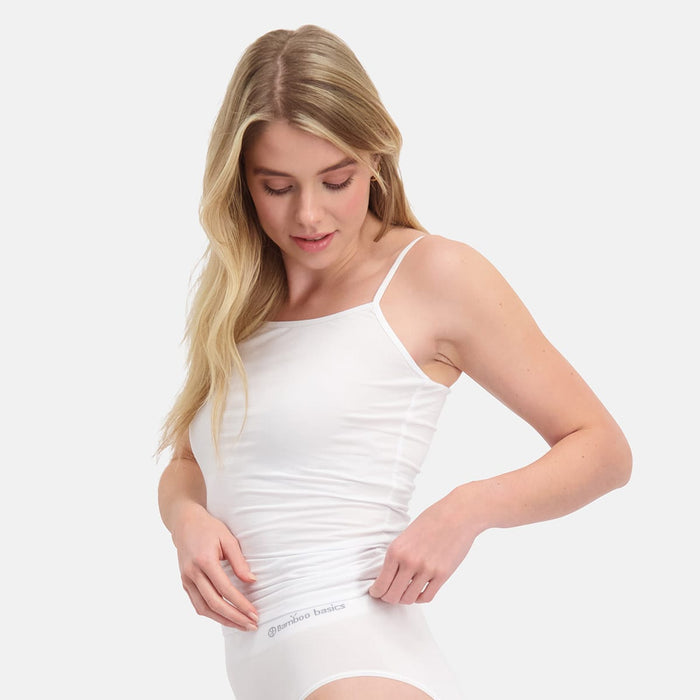 Bamboo Basics - Spaghetti Tops Vera  - Wit