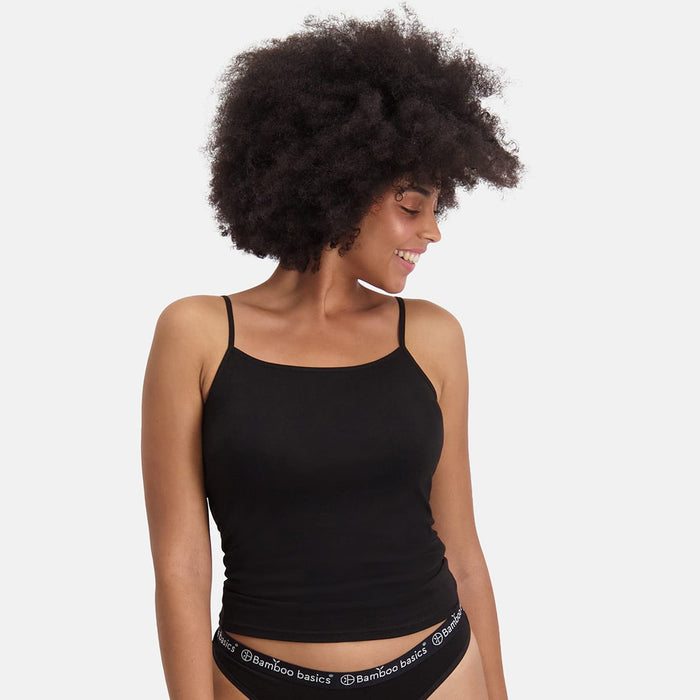 Bamboo Basics - Spaghetti Tops Vera  - Zwart